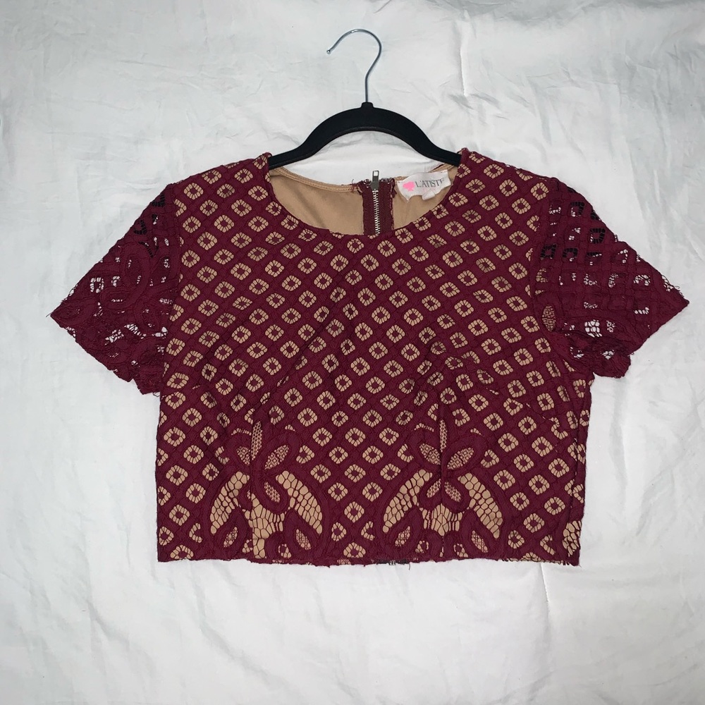 Maroon Lace Shirt